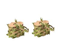 Milisten Cat Scratching Post Replacement Rope 2 Rolls 5-meter Natural Jute Diy Cat Claw Column Rope Simulated Green Leaves Sturdy Pet Scratcher Accessory