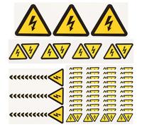 Milisten Caution Signs Adhesive Lightweight 24pcs Yellow Electrical Hazard Warning Stickers for Safety and Electric Shock Prevention in Industrial Settings