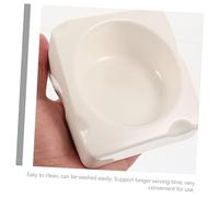 Milisten Ceramic Hamster Feeding Bowl Stable Spill Small Animal Food Dish for Dwarf Hamsters Gerbils Rats Guinea Pigs Easy to Clean White