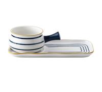 Milisten Ceramic Hand-Painted Milk Pan and Noodle Pan Set with Handle 650ml, Multi-Functional Soup Pot for Stove and Induction Cookers, Kitchen Cookware Tray Included