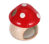 Milisten Ceramic Mushroom House Aquarium Decor Betta Fish Shrimp Hideout Cave Breeding Shelter Small Goldfish Habitat Hut for Resting and Spawning Fish Tank Ornament Red