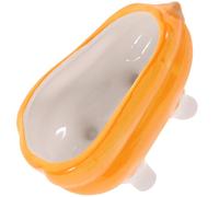 Milisten Ceramic Pumpkin Hamster Bathtub 5.3 Inch Small Animal Sand Bath Box for Hamsters Chinchillas with Smooth Surface and Reusable Design