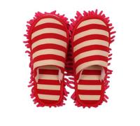Milisten Chenille Cleaning Slipper Shoe Cover for Home Cleaning Red Stripe | Cotton Cloth and Chenille Fiber, Glass and Car Window Mopping, Wear-resistant Multi-function, Unisex Use