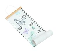 Milisten Children Height Measuring Ruler Growth Chart Wooden Frame with Butterfly Printing Design Removable Canvas Paper for Wall Hanging Decor in Kindergarten and Kids Room