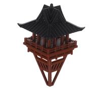 Milisten Chinese Garden Pavilion Figurine for Bonsai Decor Oriental Micro Landscape Ornament with Traditional Architecture Detail for Terrariums and DIY Model Scenes