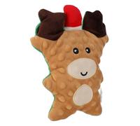 Milisten Christmas Gingerbread Man Plush Dog with Squeaker Chew for Small Medium Puppies Holiday Interactive Present Festive Stuffed Animal for Xmas