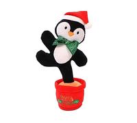 Milisten Christmas Penguin Dancing Toy Plush Stuffed Doll Singing and Glowing Features Electric Talking Xmas Decoration for Boys and Girls Toddlers Holiday Party Home Decor