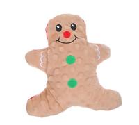 Milisten Christmas Plush Squeaky Dog Chew Gingerbread Man for Small Medium Puppies Indoor Outdoor Play Festive Pet with Soft Wear-resistant for Teeth Cleaning and Stress Relief