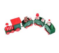 Milisten Christmas Wooden Train Decorative Desktop Ornament for Sturdy Connected Carriages for Home Store Office Holiday Display and Parent Interaction
