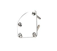 Milisten Chrome Guitar Neck Mounting Plate with Screws Replacement for Electric Guitar and Bass Metal Neck Plate Fixing Accessory Repair and Upgrade