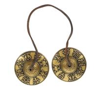 Milisten Copper Cymbal Bell Hand Percussion Instrument Portable Golden Meditation Chimes for Religious Ceremony and Performing on The Road