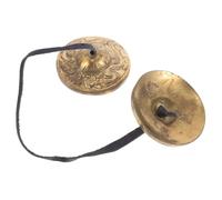 Milisten Copper Finger Cymbals Small Instrument for Yoga and Belly Dancing Authentic Nepal Brass Rhythm Bells for Meditation Spiritual Rituals and Cultural Performances