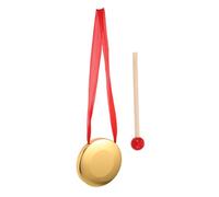 Milisten Copper Mini Hand Gong with Mallet and Hanging Ribbon Percussion Instrument for Portable Musical with Deep Resonant Tone and Creative Design