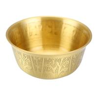 Milisten Copper Water Offering Bowl 2.6 Inch Vintage Buddhist Sacrifice Bowl Home Decor Copper Flower Pattern Altar Worship Vessel for Spiritual Ceremony