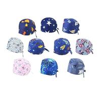 Milisten Cotton Cap Beauty Salon Headgear Printed Pattern Blue, Sweat-absorbent Colourfast, for Dentists and Practitioners, Operation Cap F28
