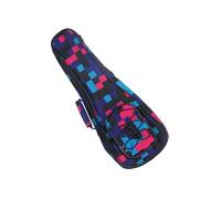 Milisten Cotton Padded Ukulele Carry Bag with Double Shoulder Straps for Men Women Floral Plaid Pattern Thick Protective Padding and Front Mesh Pocket Durable Red Backpack Case