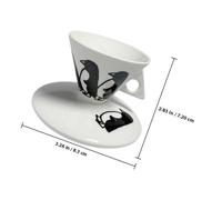 Milisten Creative 60ml Bone China Coffee Cup with Saucer Set, Korean Style Porcelain Espresso Cup for Household and Restaurant Use, for English Afternoon Tea and Beverage Serving