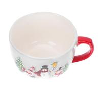 Milisten Creative Christmas Snowman Ceramic Cup for Xmas Tableware, Country Style Festive Dinnerware Drinkware, Holiday Ceramic Soup Mug for Christmas Supplies