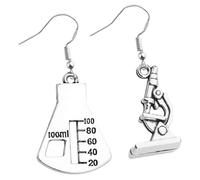 Milisten Creative Science Earrings for Women Microscope Biology Chemistry Design Alloy Jewelry Comfortable Skin-friendly Unique Gift for Science Lovers and Scientists