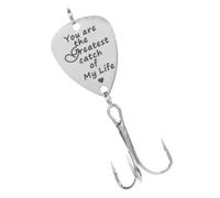 Milisten Creative Stainless Steel Guitar Pick Bait with Triple Hooks You Are My Greatest Catch of My Life Fishing Lure for Outdoor Fishing Enthusiasts Strong Durable Tackle for Trout and