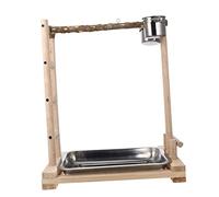 Milisten Creative Stainless Steel Parrot Training Rack with Climbing Ladder and Chewing Stable Indoor Bird Stand for Cage Garden Easy to Install and Safe Play for