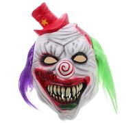 Milisten Creepy Clown Mask With Laughing Horror Face And Green-Purple Hair - Latex Face Mask For Halloween Masquerade Scary Costume Prop Cosplay Circus Party