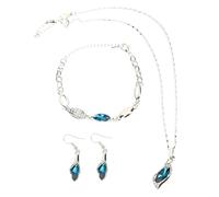 Milisten Crystal Earrings Necklace Bracelet for Women Fashion Costume Jewelry Trio with Pendant Necklace and Bracelet Elegant Crystal Accessories for Weddings Parties and Daily Wear
