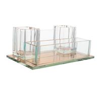 Milisten Crystal Microphone Stand Tabletop Mic Holder Desktop Mic Stand Acrylic Storage Holder for Ktv