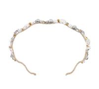 Milisten Crystal Pearl Headband Women’s Embellished Hair Accessory with Irregular Gray White Design Stylish Statement Headband for Teens Daily Wear