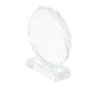 Milisten Crystal Trophy Award Plaque 3.15 Inch Clear Decorative Recognition Award for Competitions Corporate Events and Appreciation