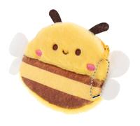 Milisten Cute Bee Plush Coin Purse Soft Animal Wallet with Blush Cheeks Mini Fluffy Keychain Bag for Coins Earphones Lipstick Keys Versatile Storage for Backpacks Handbags Party Favor