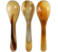 Milisten Decorative Coffee Spoons Compact Cake Spoon 14Cm Natural Horn Material Wear-Resistant Reusable Portable Kitchen Tool for Office and Home Use