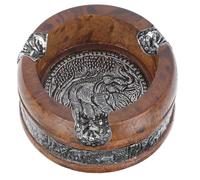 Milisten Decorative Mango Wood Elephant Ashtray Retro Solid Wood Soot Container Tabletop Ornament for Home and Office Living Room Décor