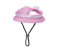 Milisten Decorative Pet Hat Puppy Sun Protection Hat Comfortable Adjustable Strap Mesh Cloth with Ear Holes for Fancy Dress Ball and Photo Shoot