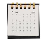 Milisten desktop calendar Small Desk Calendar 2025 Black Paper Coil Flip Binding Decorative Standing Calendar for Recording Events at Desk