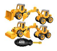 Milisten Detachable Construction Truck for DIY Take Apart Engineering Vehicles Set with Yellow Carry Case Screwdriver Educational Building for Boys