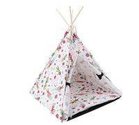 Milisten Detachable Washable PET Tent Portable Dog House Wooden Frame Folding PET Bed for Cats and Dogs Suitable for Indoor and Outdoor Use