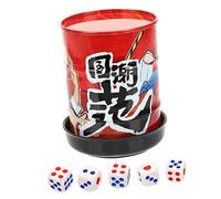 Milisten Dice Cup Set with 5 Dice Black Plastic Shaking Cup for Board Games Suitable for Family Game Night and Parties for Farkle and Liars