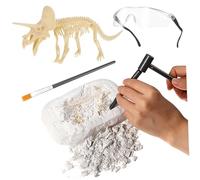 Milisten Dinosaur Digging Kit Educational Skeleton Excavation Set for Boys with Assembly Model and Archaeology Tools to Develop Skills and Sensory Training