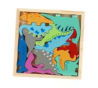 Milisten Dinosaur Puzzle Wooden Interactive Learning Accessory for Ages Cognitive Development and Hand-eye Coordination Educational Game