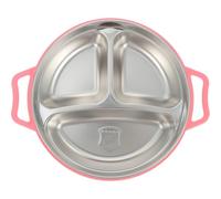 Milisten Divided Plate for Durable Food Serving Dish with Non Slip Base for Home Use Microwave Dishwasher Safe Pink Design