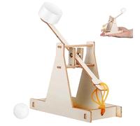 Milisten DIY Catapult Kit Wooden STEM Building Toy, Miniature Trebuchet Model for Kids Physics Projects, Educational Hands-on Crafting Construction Set (12x10x6cm)