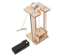Milisten DIY Elevator Stem Science Kit Easy Assembly Wooden Lift Model for Boys Educational Mechanical Boosting Creativity and Learning Safe and Materials Home Office Decor