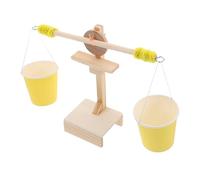 Milisten DIY Stem Nestable Pan Balance Scale for Educational Science Experiment Kit with Wooden Lever Interactive Solid Weight and Liquid Measurement Tool for Classroom Learning and