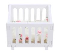 Milisten Dollhouse Mini Crib: Wooden Baby Doll Crib For Dollhouse - Adorable Doll House Accessories And Furniture - Miniature Baby Bed Cradle