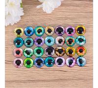Milisten Dome Gems Charm Crochet Sticker Eyes 50pcs Dragon Eyes Round Time Gem Cover Glass Dome for DIY Scrapbooking Crafts Projects (Mixed Pattern) 12MM Scrapbook Accessories