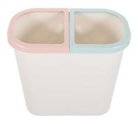 Milisten Double Compartment Trash Can Household Waste Bin with Dry and Wet Separation Feature White Pedal Bin Sturdy Kitchen Garbage Container for Home Use