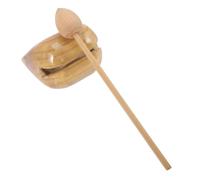 Milisten Double Ring Wooden Knocker Musical Instrument Set Buddhist Percussion Plaything for Music Teaching and Meditation