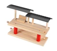 Milisten Double Wooden Train Platform Early Educational DIY Plaything Accessory for Portable Station Model for Endless Railway Scenarios