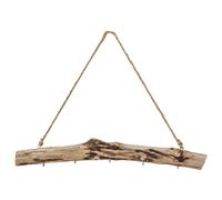 Milisten Driftwood Wall Jewelry Organizer with Hooks, Rustic Wooden Necklace and Earring Display Rack, Nordic Style Wall Mounted Accessory Hanger for Home Decor and Storage